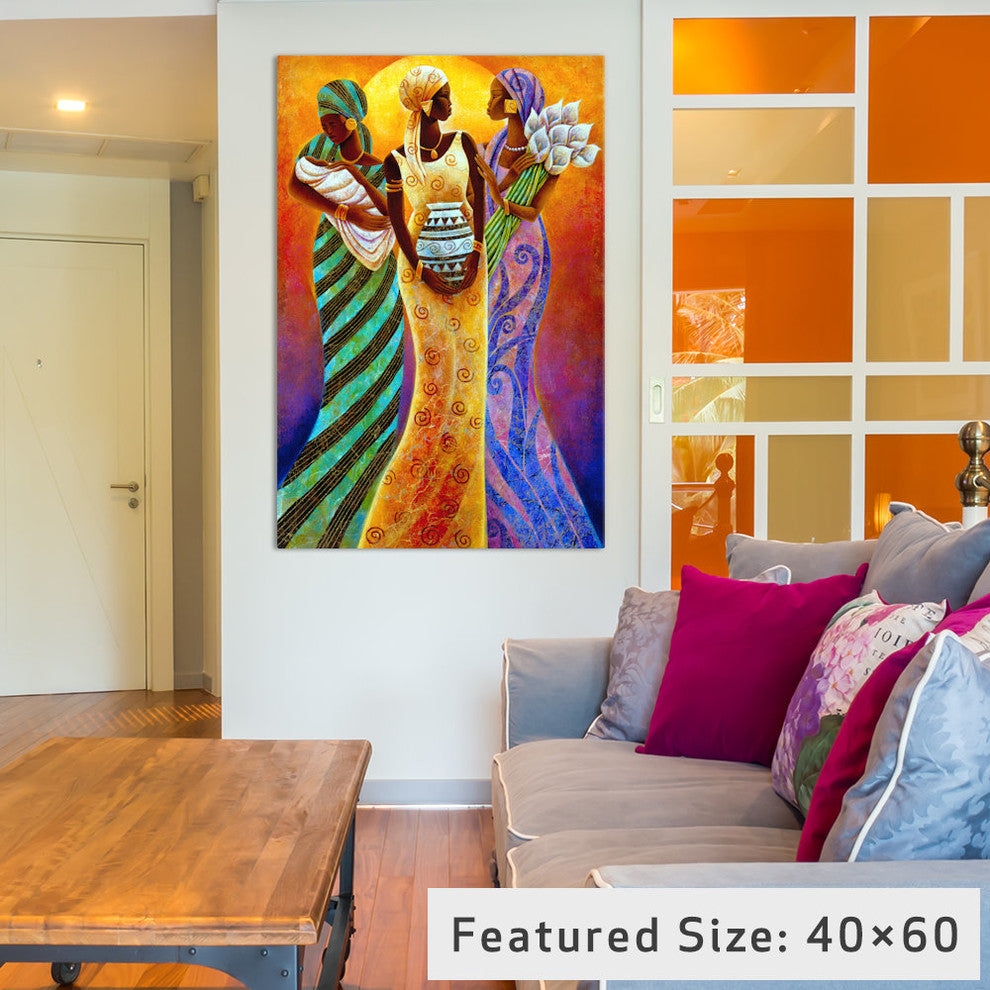 "Sisters of The Sun" by Keith Mallett, Canvas Print, 26"x18"