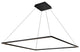 51" Atria LED Square Chandelier, Adjustable Suspension Fixture, Black