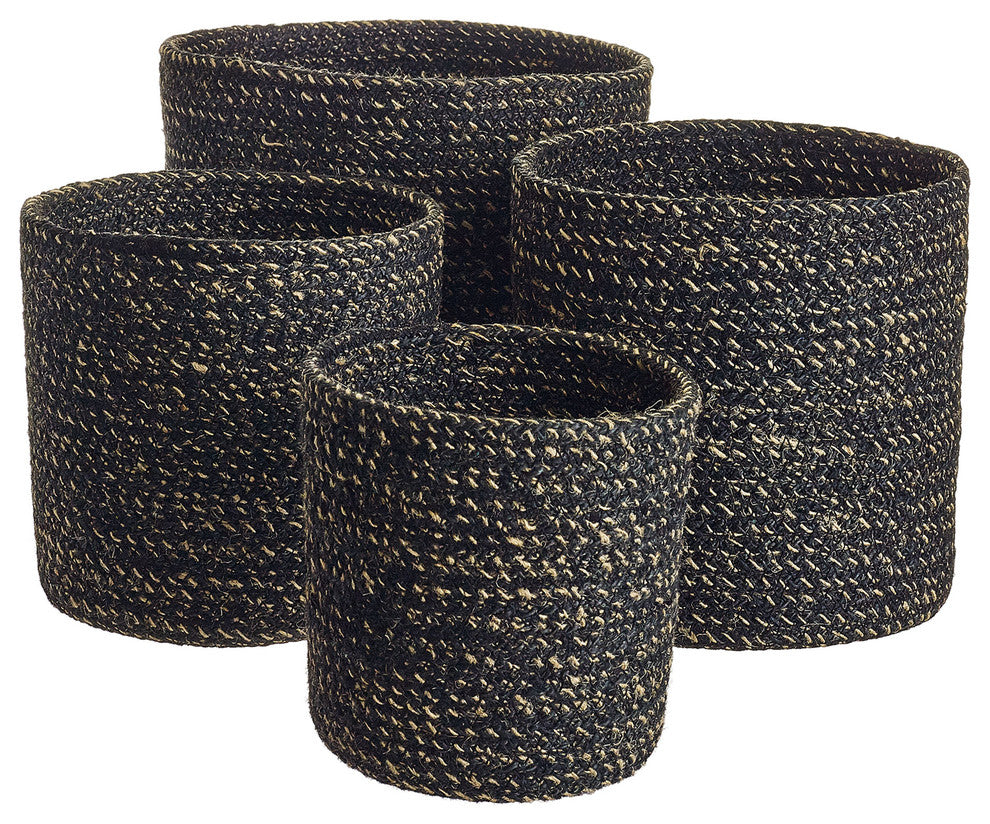 Melia Baskets, Set of 4, Black