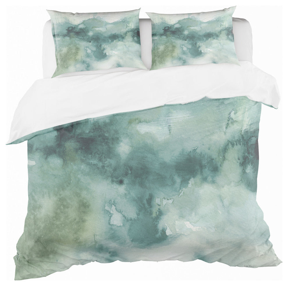 Lost into The Blue Geometric Duvet Cover Set, King