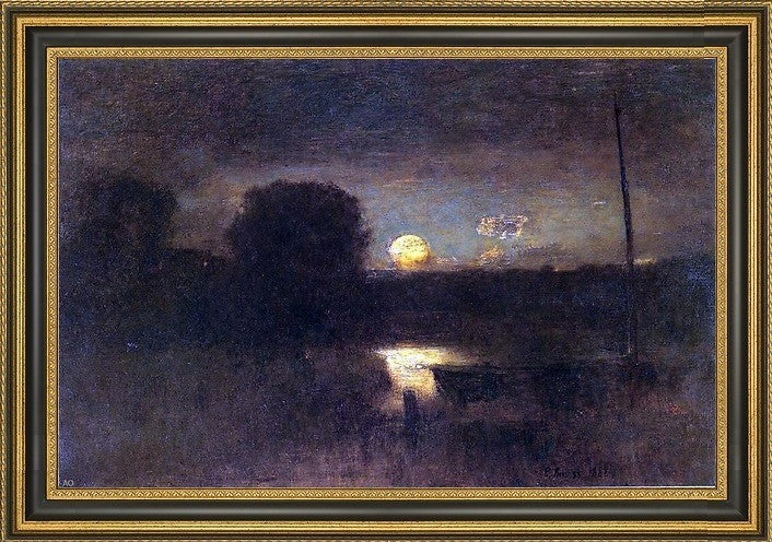 George Inness Moonrise Framed Premium Canvas Print, 18"x27"