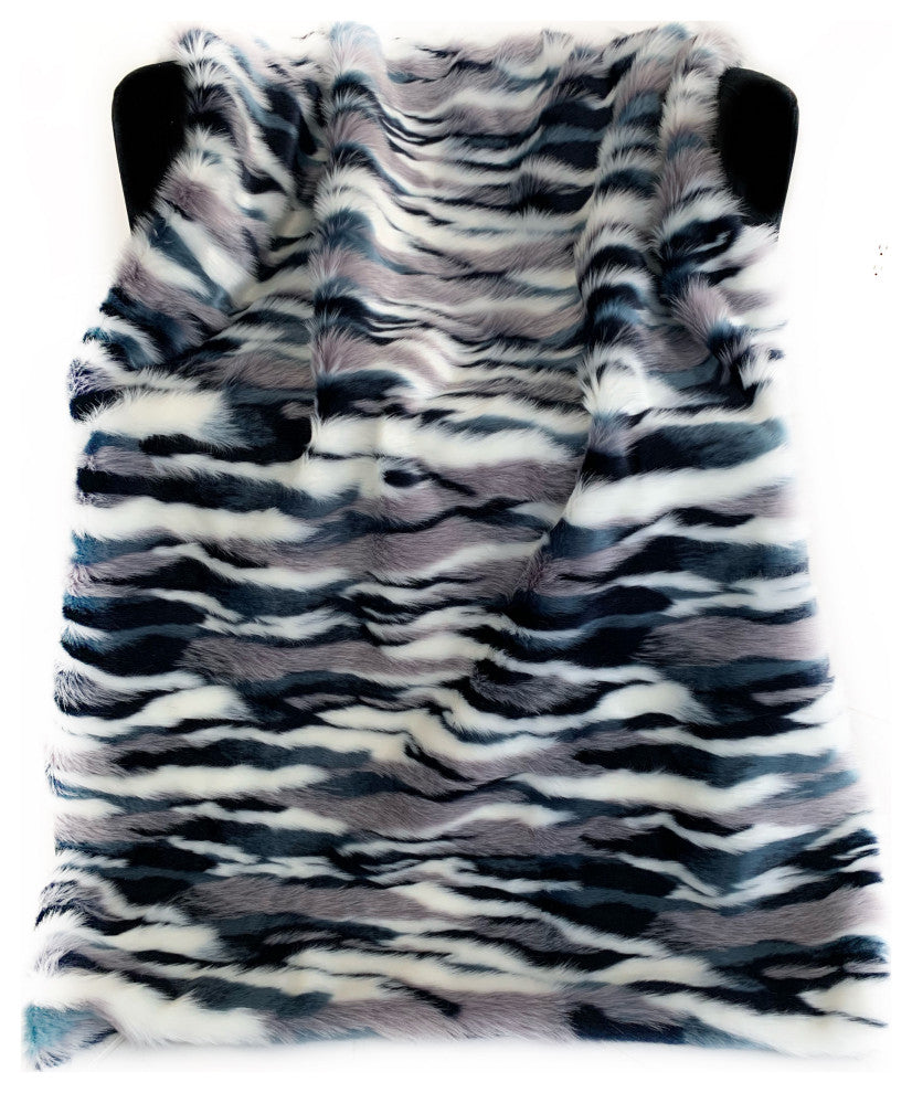 Plutus Fancy Faux Fur Luxury Throw Blanket, 80"x90"