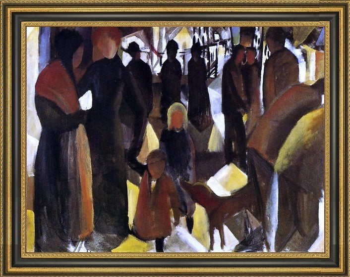August Macke Leave-taking - 21" x 28" Framed Premium Canvas Print