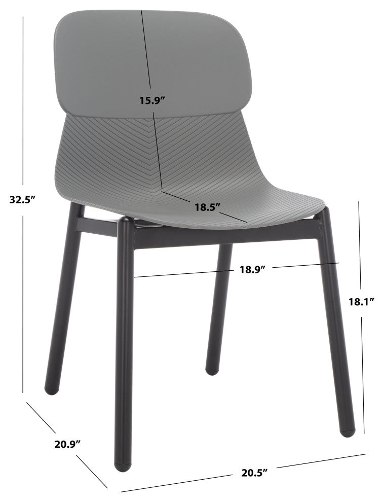 Safavieh Couture Abbie Molded Plastic Dining Chair, Grey/Black