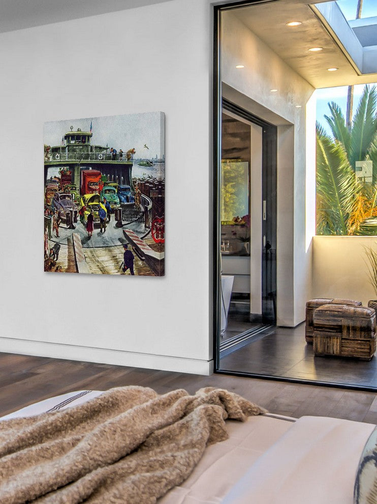 "Hudson Ferry" Painting Print on Canvas by Thornton Utz