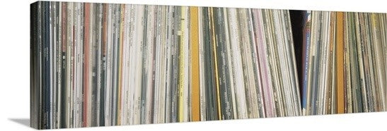 "Row Of Music Records, Germany" Canvas Art, 36"x12"x1.25"