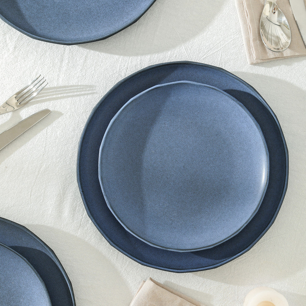 Stone Lain Rio Stoneware Dinner Plate Set of 4, Blue