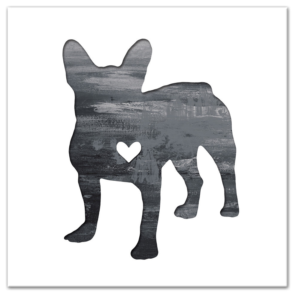 Designs Direct Creative Group Ink Silhouette Frenchie 24x24 Canvas Wall Art