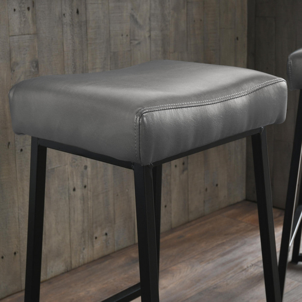 Amber 26" Counter Stool, Set of 2, Smokey Gray