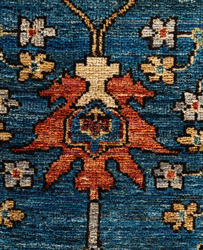 Serapi One-of-a-Kind Hand-Knotted Area Rug Light Blue, 9'0" x 11'9"