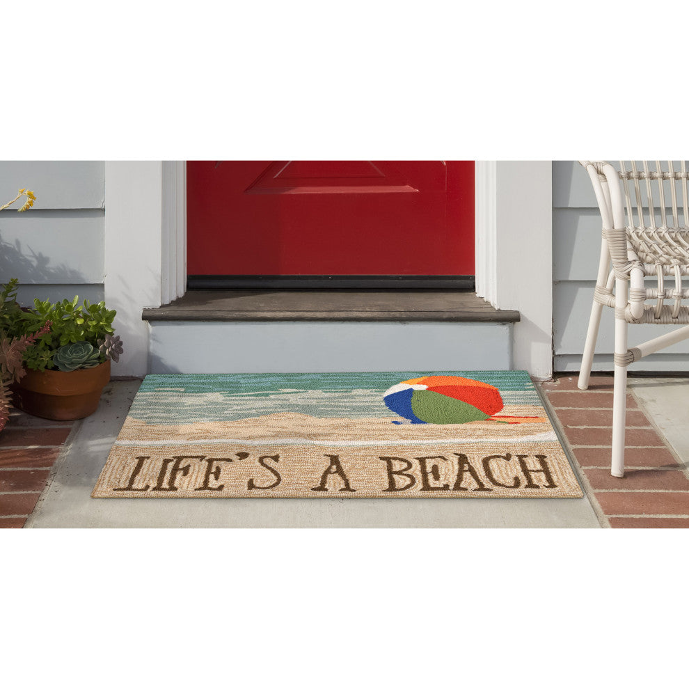 Frontporch Life's A Beach Indoor/Outdoor Rug Sand 2'6x4'
