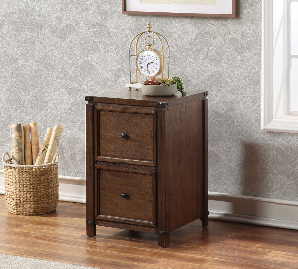 Baton Rouge 2 Drawer File Cabinet, Brushed Walnut Finish