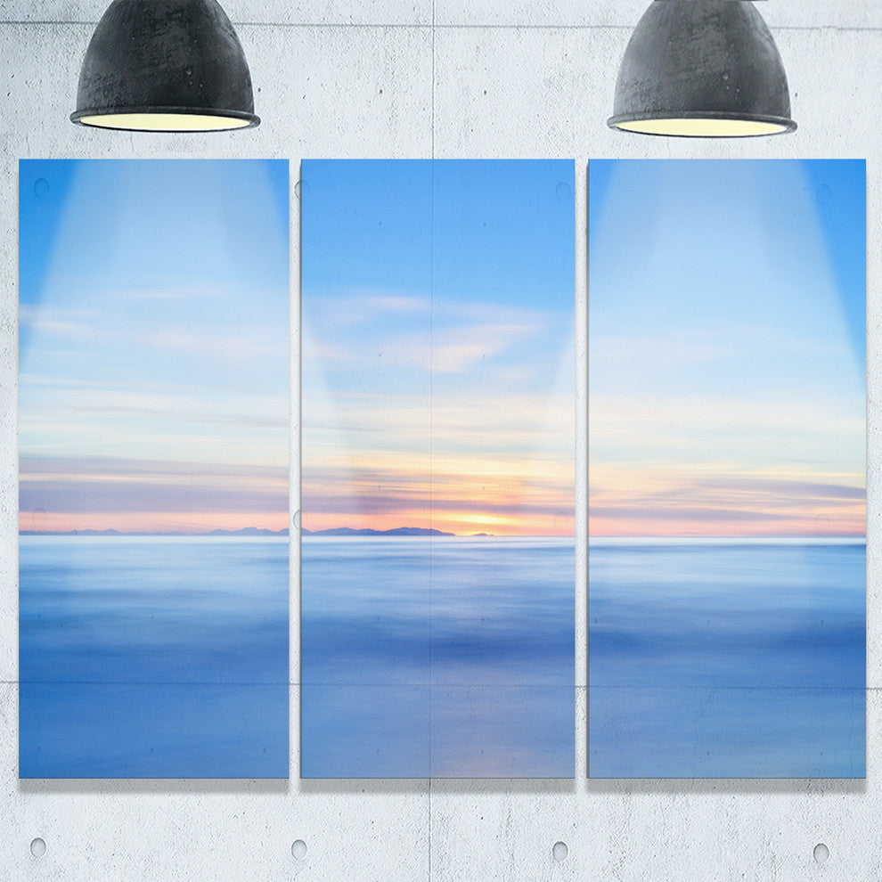 "Corsica Island Sunset View Italy" Metal Wall Art, 3 Panels, 36"x28"
