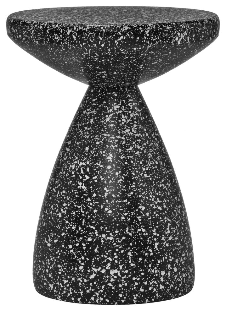 Anika Iron Terrazzo End / Side Table, Black
