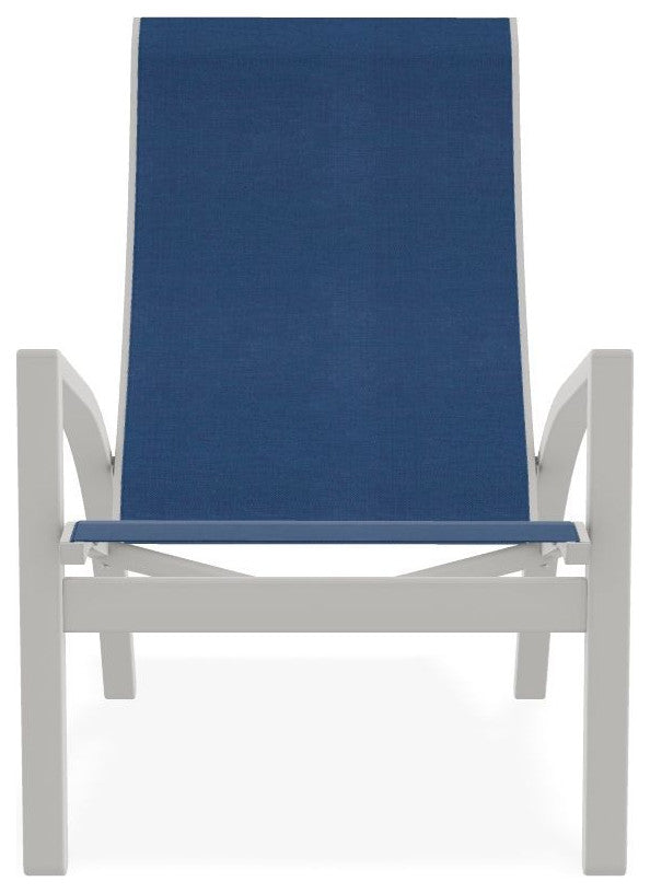 Kendall Sling Stackable Outdoor Lounge Chair, Cobalt/Snow