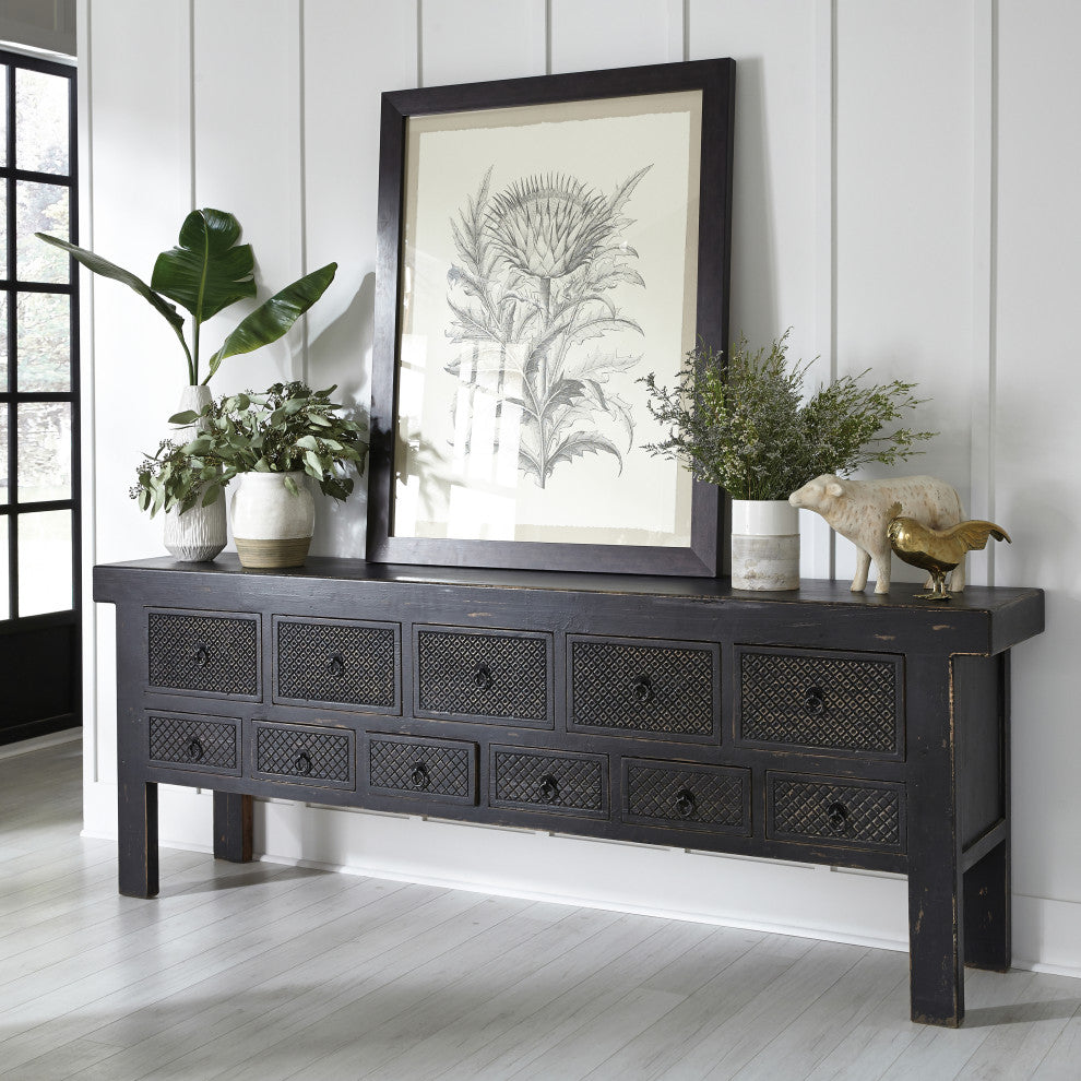 Lahey 11-Drawer Console Table by Kosas Home, Black