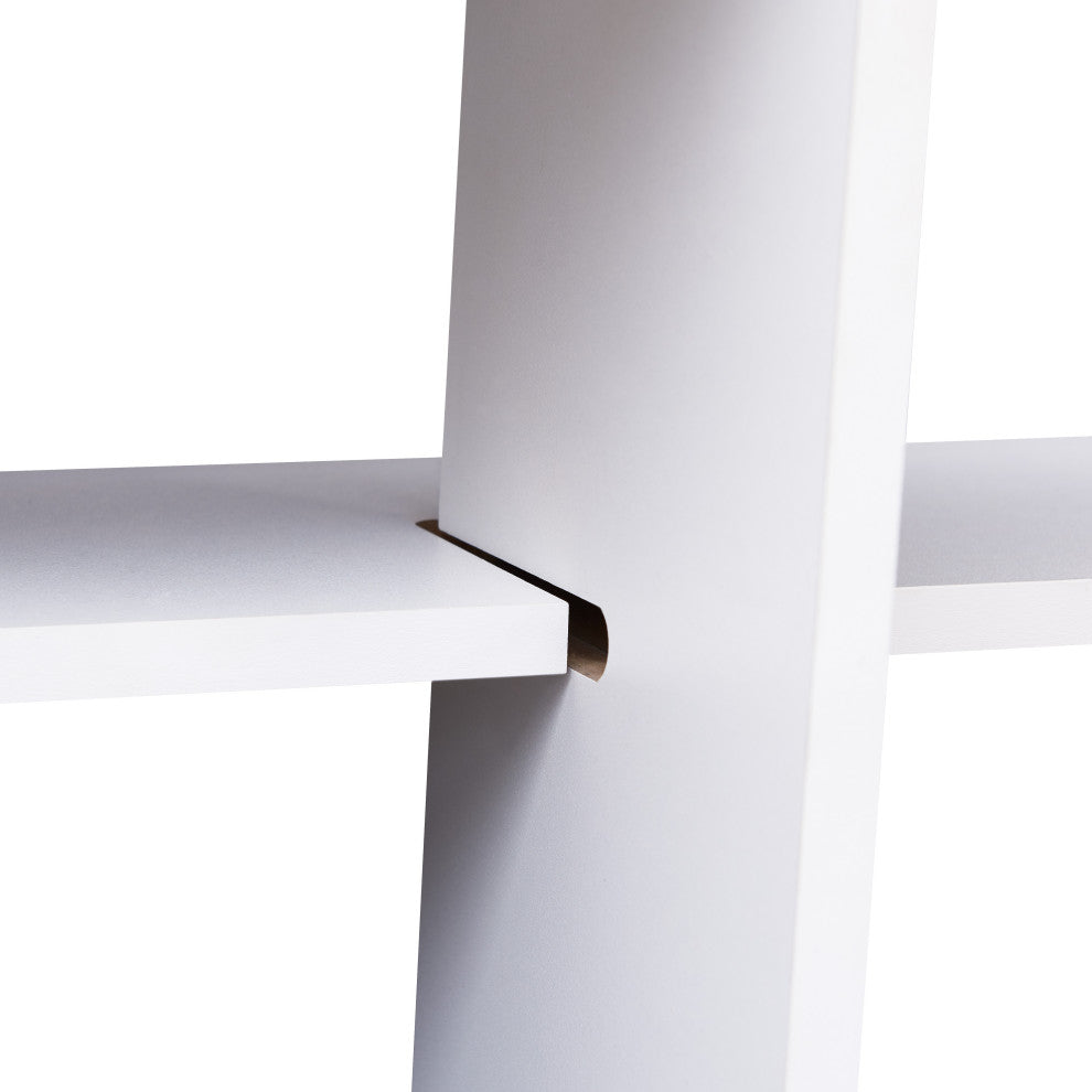 Danya B. 3-Tier Modern Ladder Cantilever Cubby Accent Wall Shelf, White