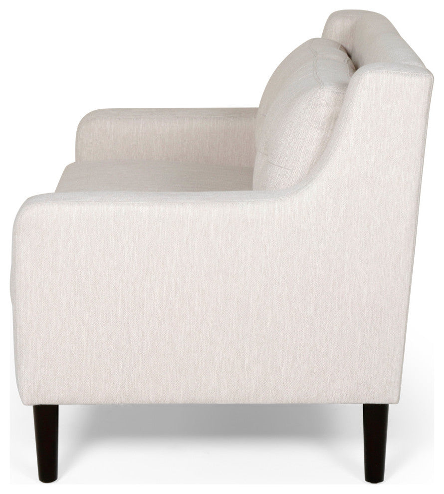 Zahara Fabric Loveseat, Beige and Dark Brown