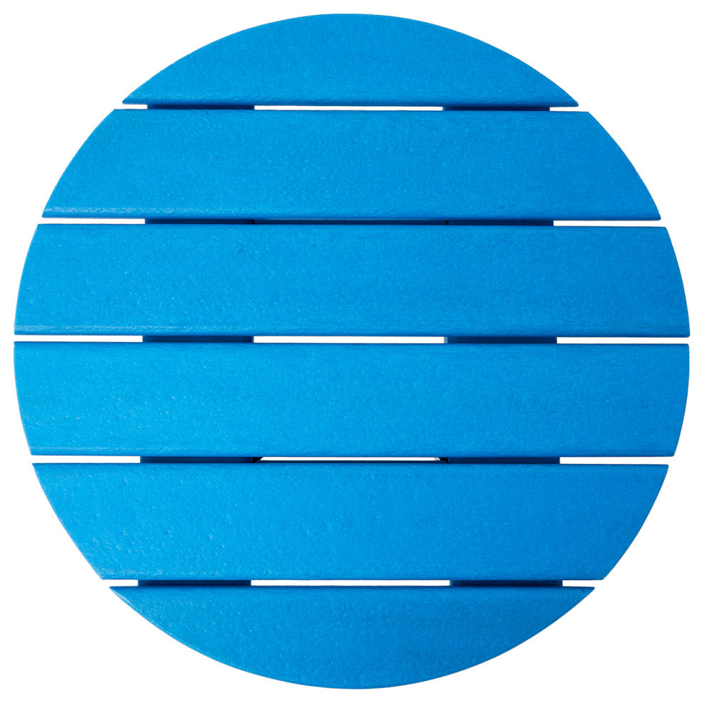 20"D Outdoor Patio HDPE Round Side Table, Bule