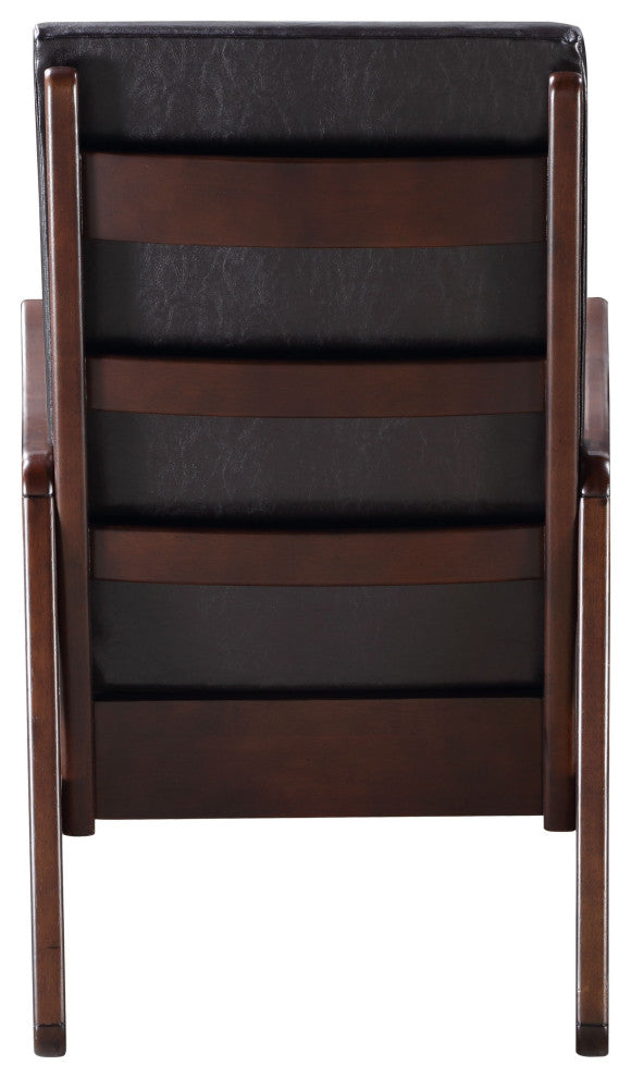 Raina Rocking Chair, Dark Brown PU and Espresso Finish