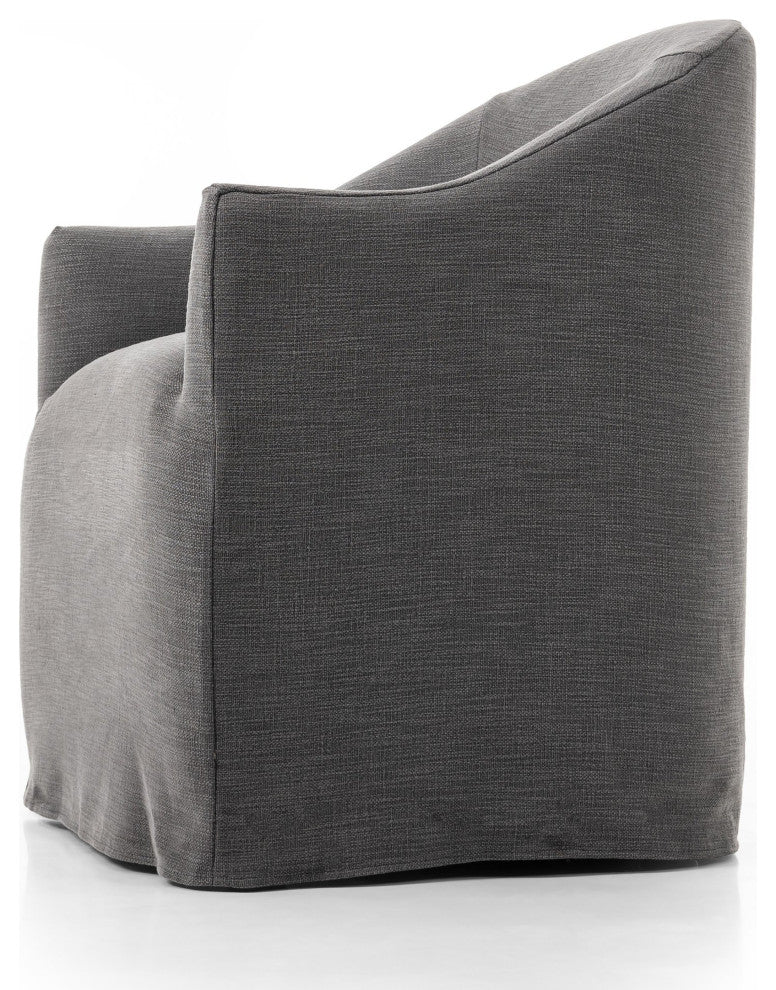 Cove Dining Chair With Casters Bergamo Charcoal