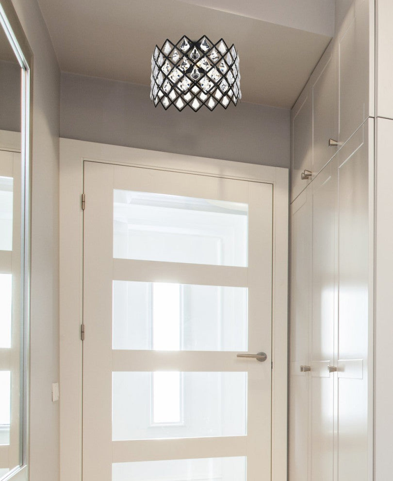 Lacy 13" Flush Mount, Black