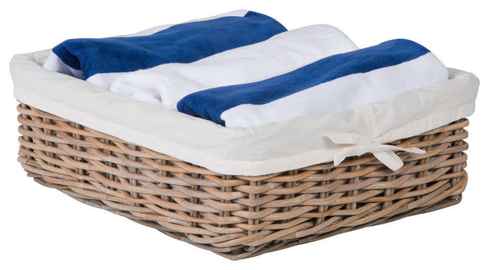 Kobo Rattan Shelf and Underbed Basket, Gray-Brown, 15" X 20" X 6"