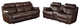 Homelegance Marille 2-Piece Reclining Living Room Set, Brown Leather