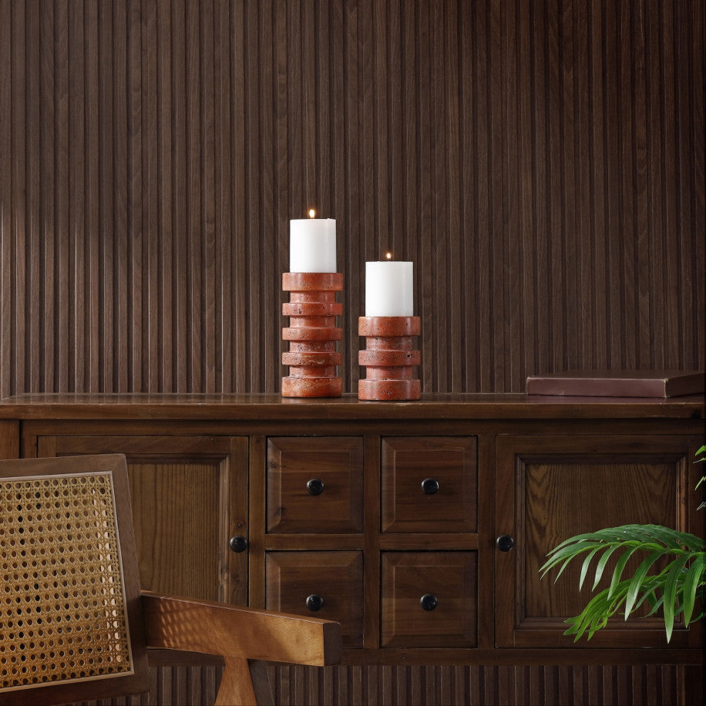 Safavieh Capri Candle Holder, Set of 2, Orange/Rust