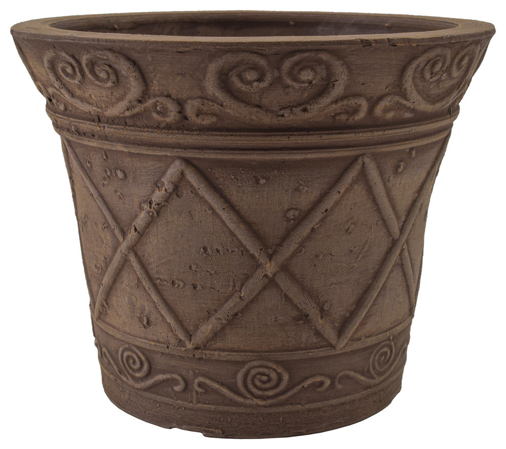 Scroll Grower Pot, Chocolate