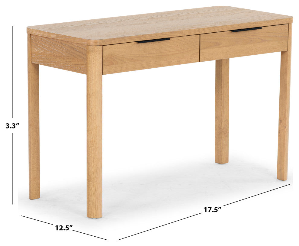 Safavieh Couture Gabrietta 2 Drawer Wood Desk, Natural/Black