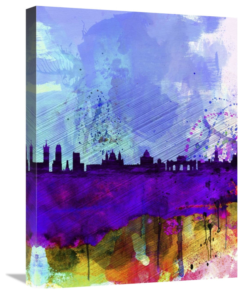 "Madrid Watercolor Skyline" Fine Art Print