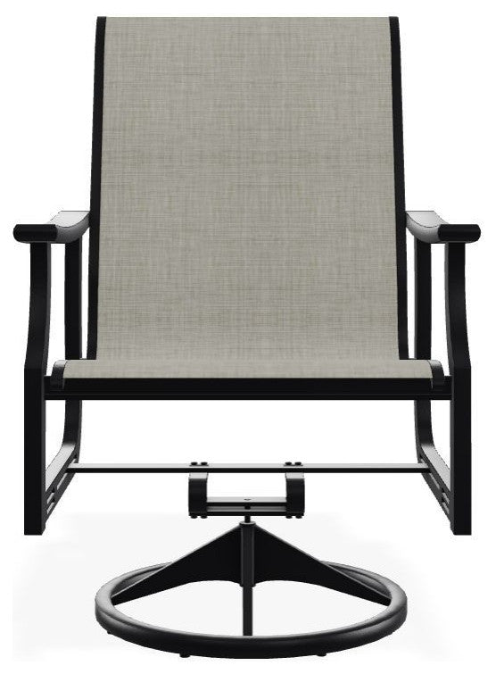 St. Catherine Sling Outdoor Swivel Rocker, Ella/Black