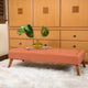 GDF Studio Pyram Mid Century Modern Ottoman Bench, Orange