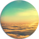 Amazing Plane View Of Sky, Beach Disc Metal Artwork, 11"