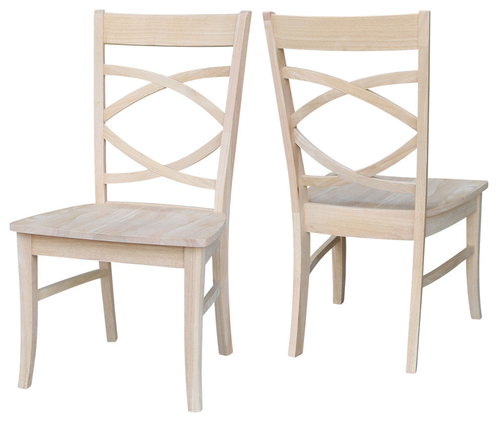 Set of Two Milano Chairs with Wood Seats