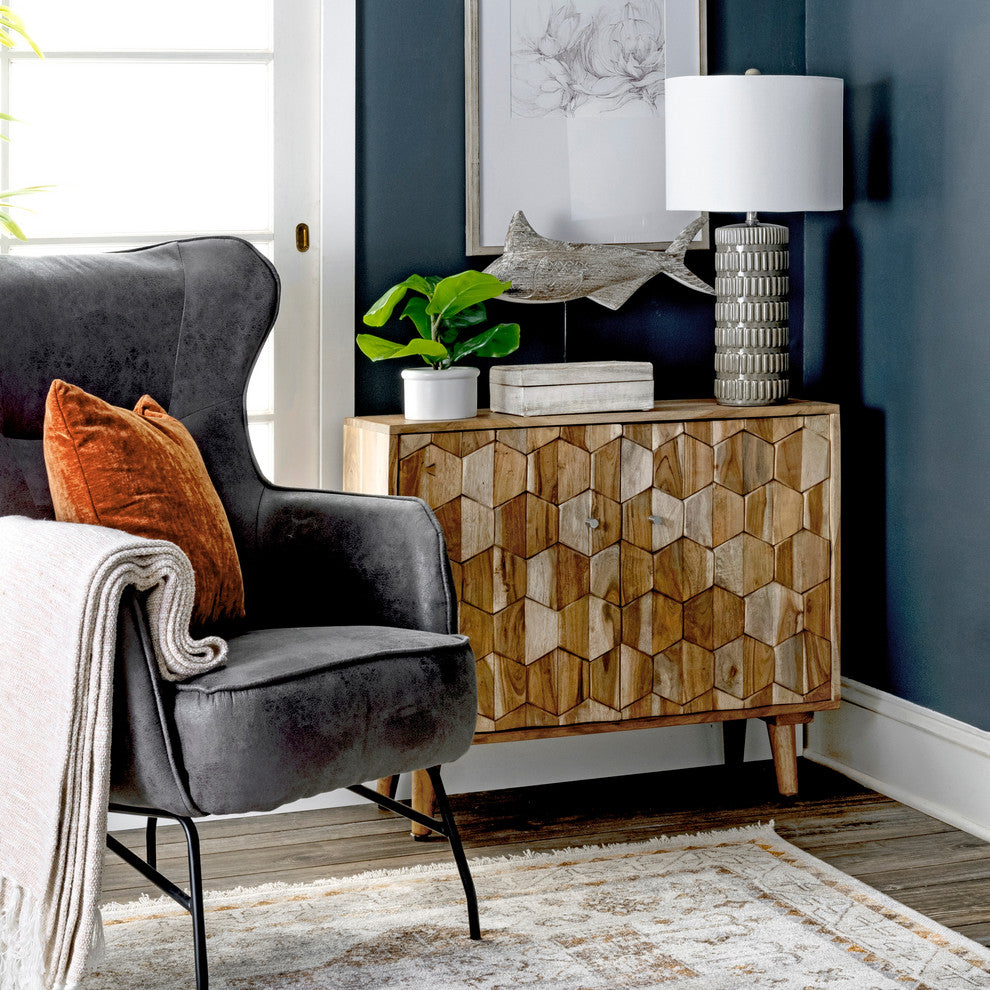 Nuloom 25" Tangela Ridged Ceramic Linen Shade Gray, On-Off Switch Table Lamp