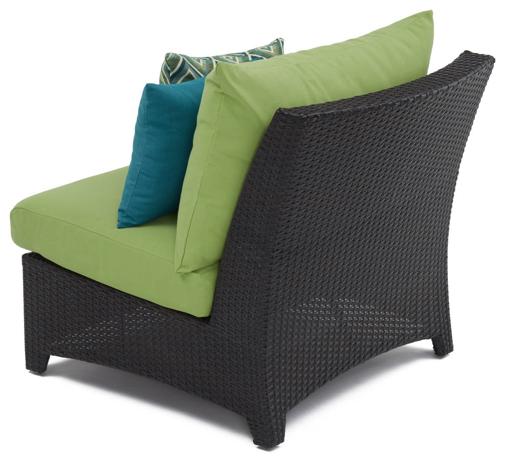 Deco 6 Piece Aluminum Outdoor Patio Sectional and Table Set, Ginkgo Green