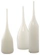 Pixie Vases, White Glass, 3-Piece Set
