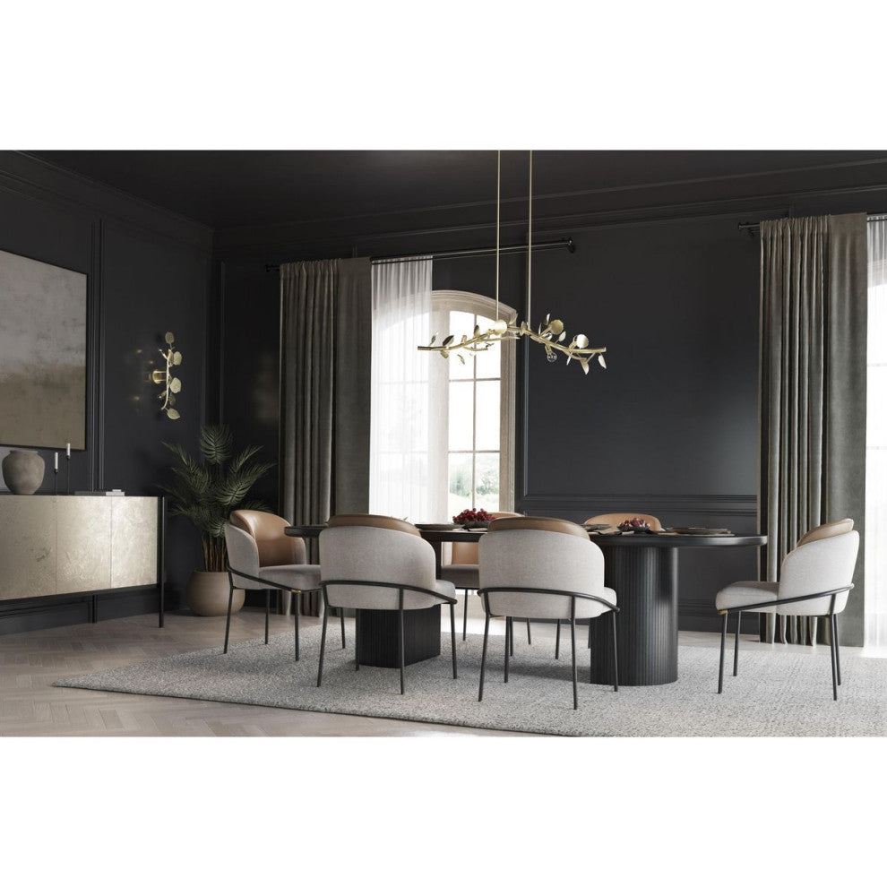 Laurel Collection 7-Light Island Linear Chandelier Light, Gilded Silver