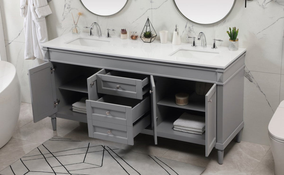 Home Living 21" Transitional Grey-Light Bathroom Vanity