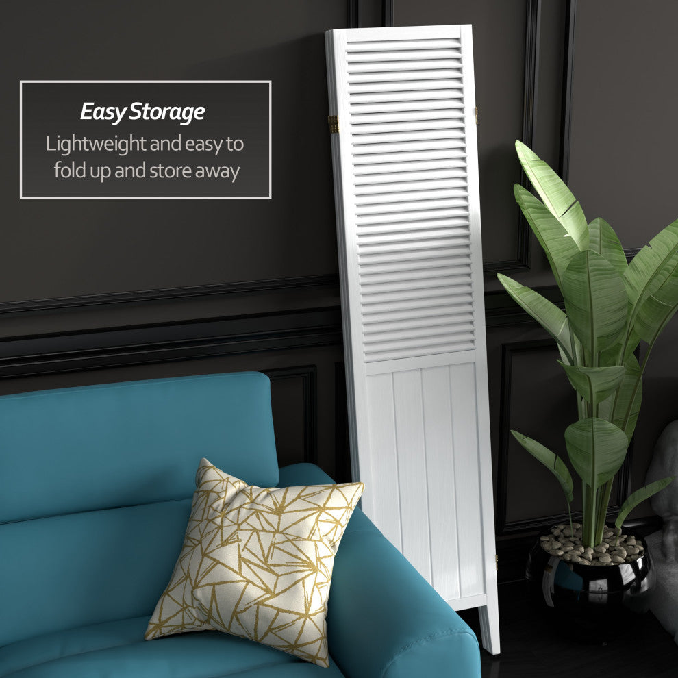 6' Tall Beadboard Divider, White, 3 Panels