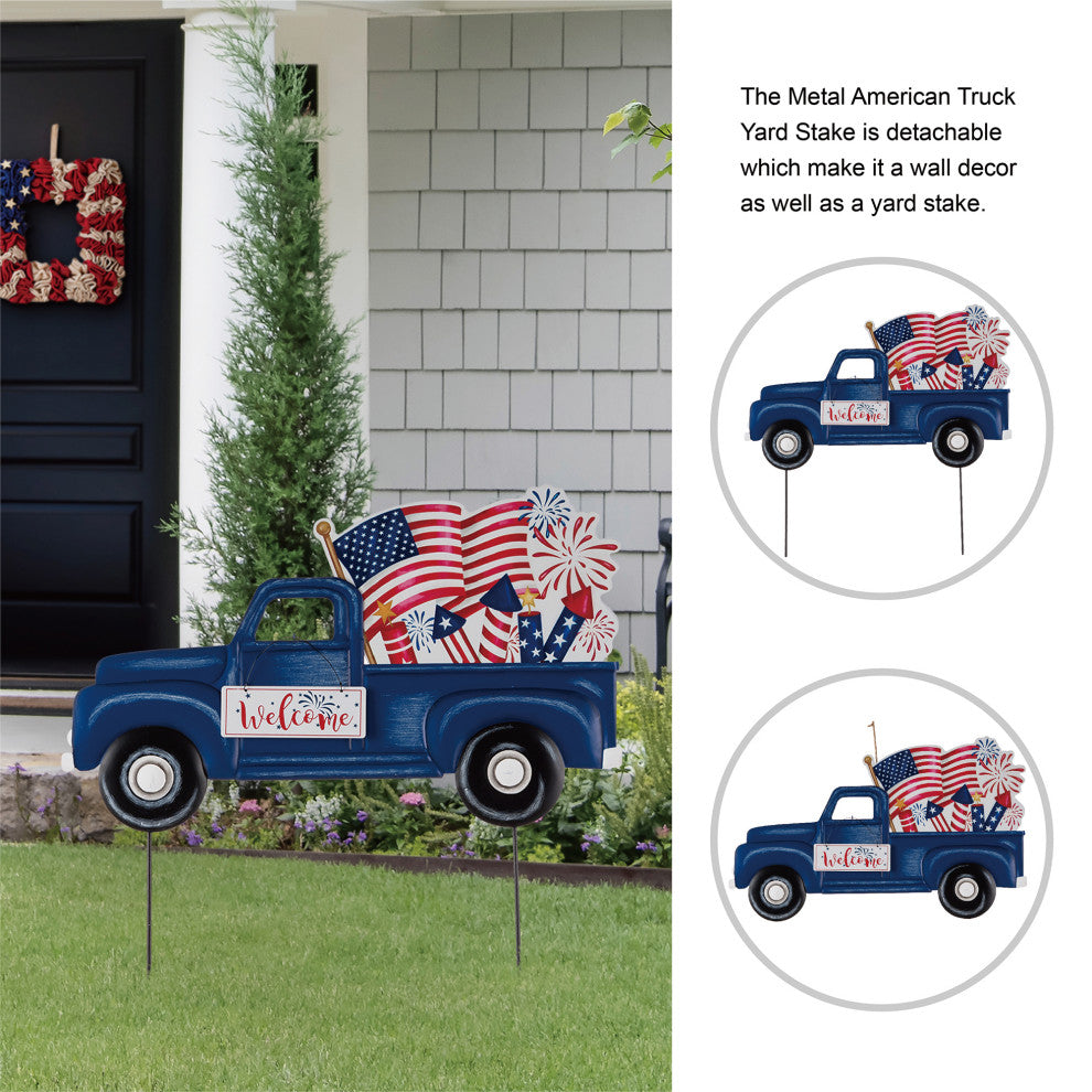 24"L Metal American Truck Yard Stake or Wall Decor