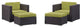 Modway Gather 4-Piece outdoor Patio Sectional Set, Espresso Peridot