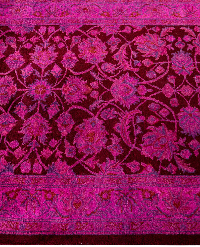 Overdyed One-of-a-Kind Hand-Knotted Area Rug Pink, 2' 7" x 11' 3"