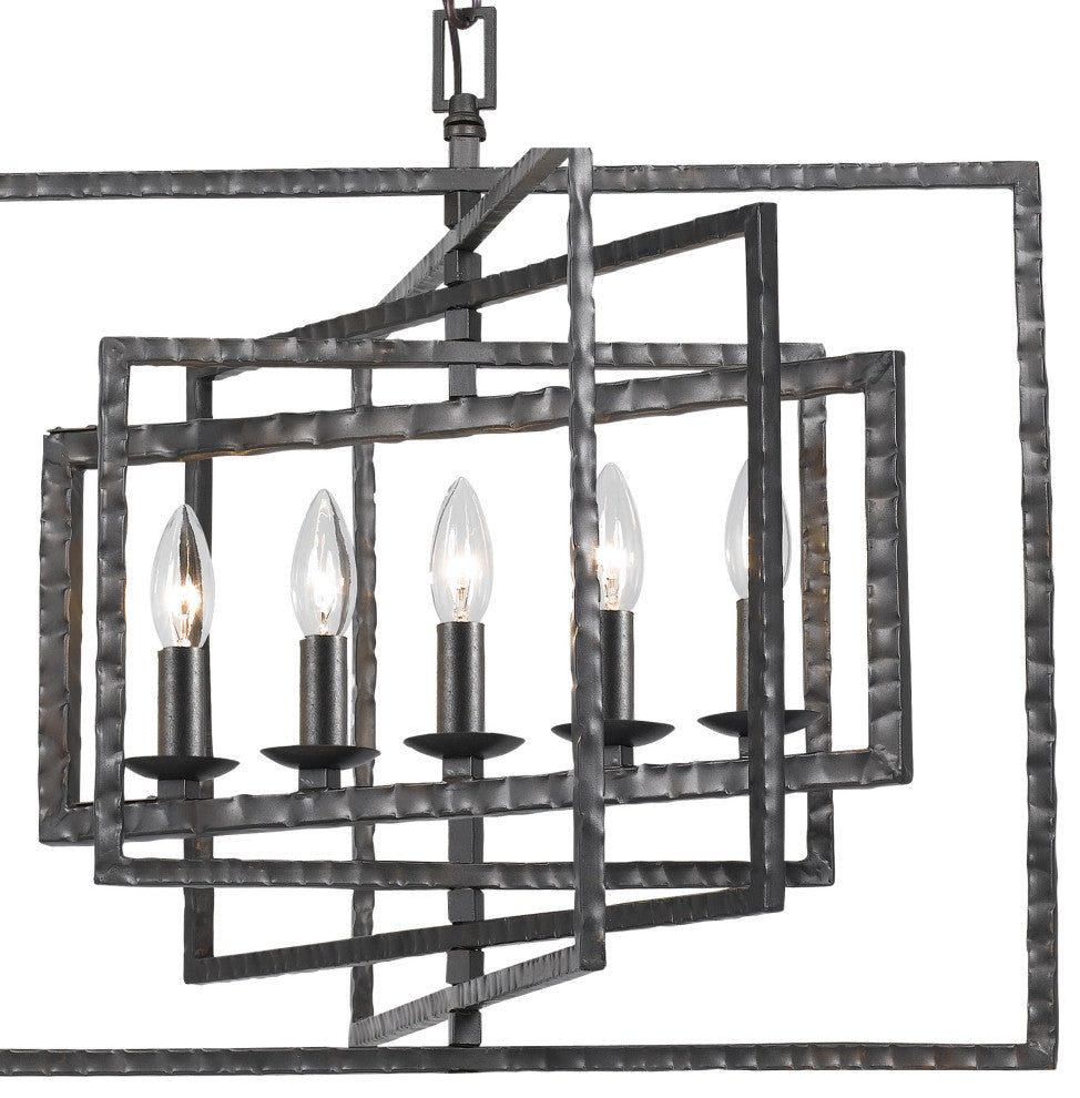 Capri 5 Light Raw Steel Chandelier