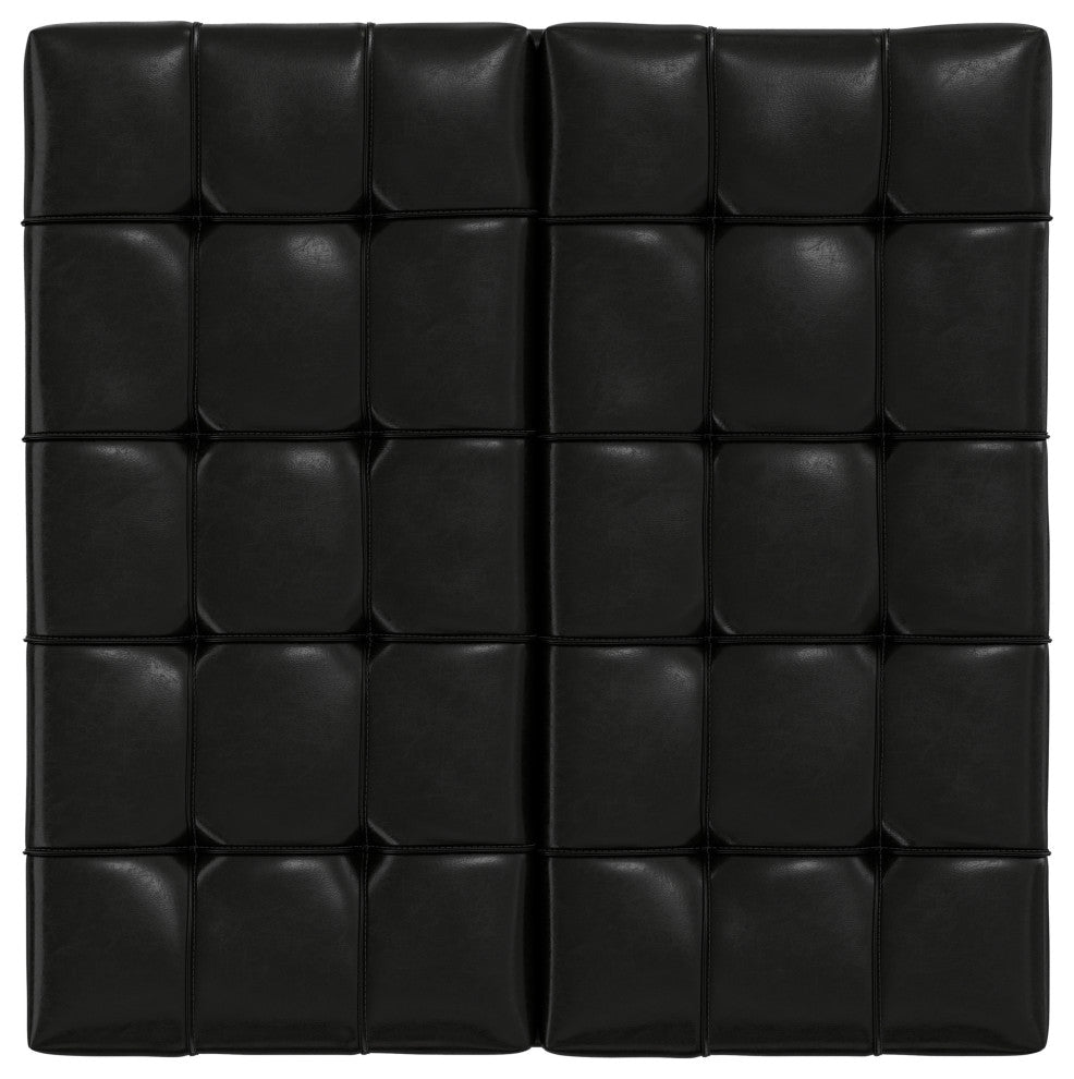 Mariah Lift Top Table Storage Ottoman, Midnight Black PU Black faux leather