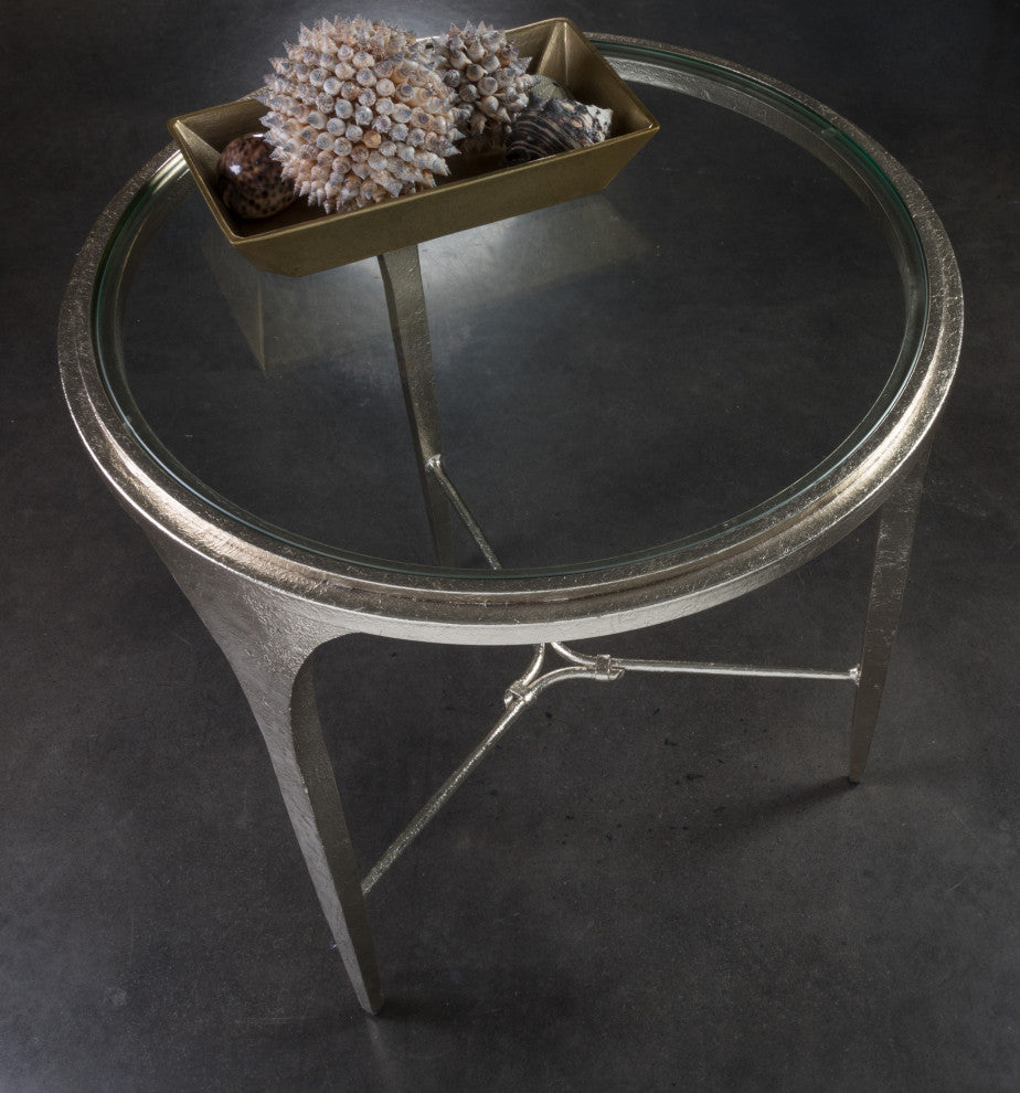 Porto Champagne Round End Table