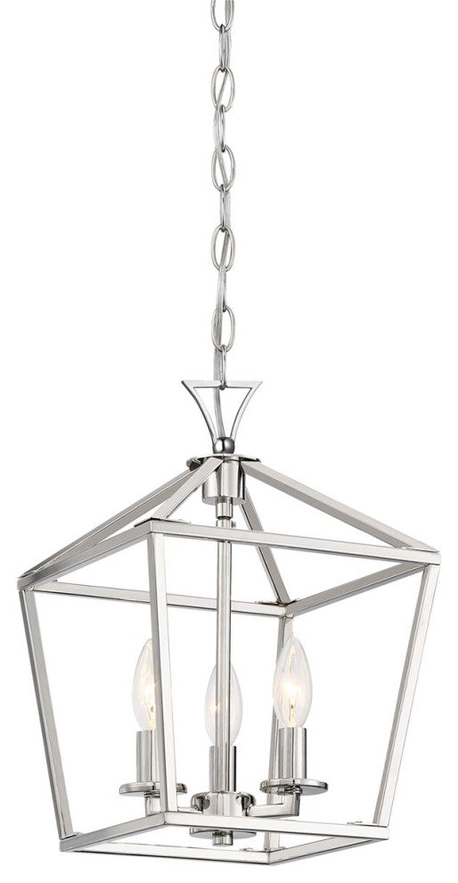 Polished Nickel Three Light Pendant from the Townsend Collection