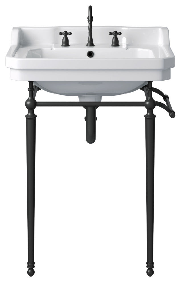 24" Wellington Console Sink With Matte Black Stand